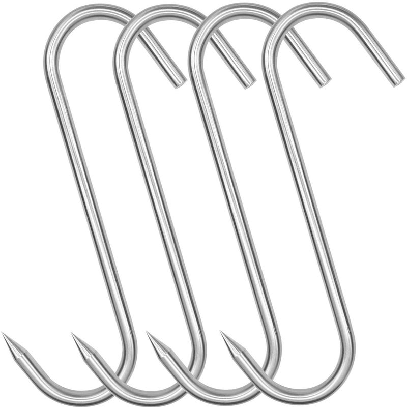 HONSHEN 10 Inch Meat Hook, Heavy Duty 10mm S-Hooks Stainless Steel Meat Processing Butcher Hooks (10mm10inch) - Image 1